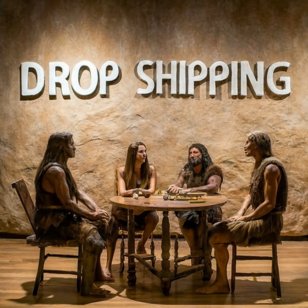 Programatori preistorici discutand despre constructia ultimului magazin in sistem de drop shipping.